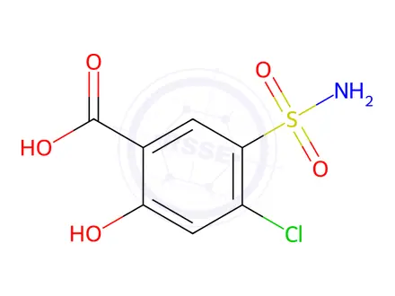 Chemical structure of 4-Chloro-2-hydroxy-5-sulfamoylbenzoic Acid