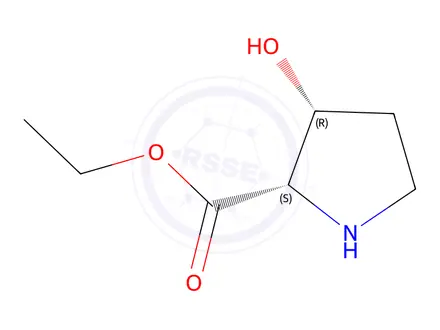 Chemical structure of rel-(2R,3S)-Ethyl 3-hydroxypyrrolidine-2-carboxylate