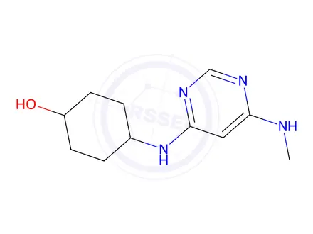 Chemical structure of 4-((6-(methylamino)pyrimidin-4-yl)amino)cyclohexan-1-ol