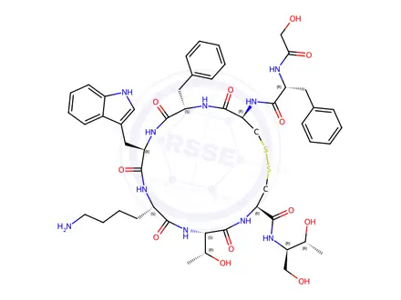 Chemical structure of Glycolic acid-Phenylalanine-Octreotide