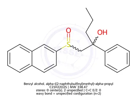 Chemical structure of Benzyl alcohol, alpha-((2-naphthylsulfinyl)methyl)-alpha-propyl-