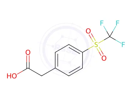 Chemical structure of 4-(Trifluoromethylsulfony)phenylacetic acid