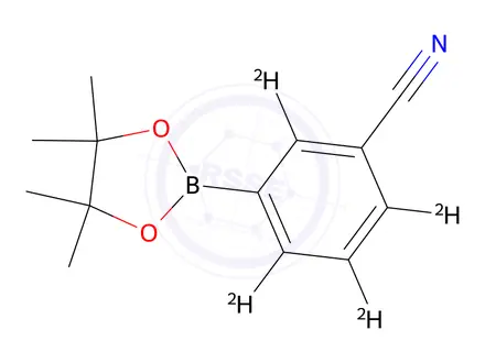 Chemical structure of 3-(4,4,5,5-Tetramethyl-1,3,2-dioxaborolan-2-yl)benzonitrile-2,4,5,6-d4