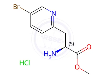 Chemical structure of METHYL (2S)-2-AMINO-3-(5-BROMO(2-PYRIDYL))PROPANOATE HYDROCHLORIDE