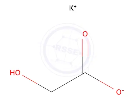 Chemical structure of potassium hydroxyacetate