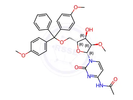 Chemical structure of DMT-OMe-rC(Ac)