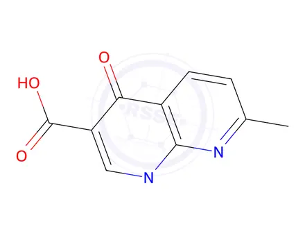 Chemical structure of 1,7-dimethyl-4-oxo-1,4-dihydro-1,8-naphthyridine-3-carboxylic acid