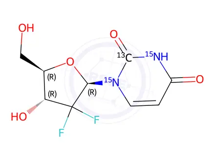 Chemical structure of Gemcitabine EP Impurity C-13C,15N2