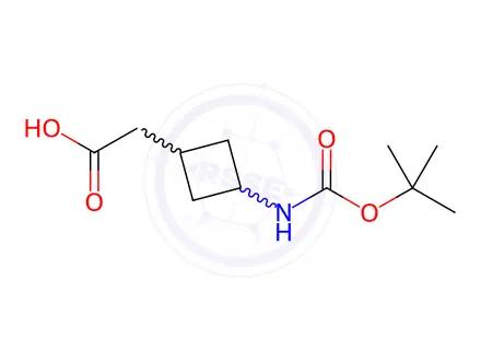 Chemical structure of 2-((1s,3s)-3-((tert-butoxycarbonyl)amino)cyclobutyl)acetic acid