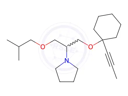 Chemical structure of 1-(1-Isobutoxy-3-((1-(prop-1-yn-1-yl)cyclohexyl)oxy)propan-2-yl)pyrrolidine