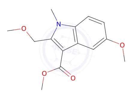 Chemical structure of Methyl 5-methoxy-2-(methoxymethyl)-1-methyl-1H-indole-3-carboxylate