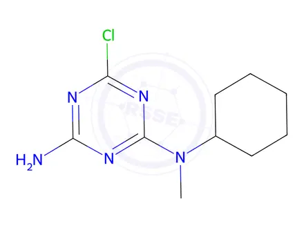 Chemical structure of N-(4-Amino-6-chloro-1,3,5-triazin-2-yl)-N-cyclohexyl-N-methylamine