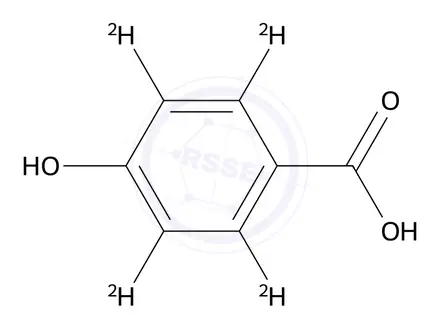 Chemical structure of 4-Hydroxybenzoic Acid-d4