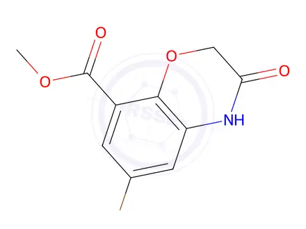 Chemical structure of Methyl 6-Bromo-3-oxo-3,4-dihydro-2H-1,4-benzoxazine-8-carboxylate