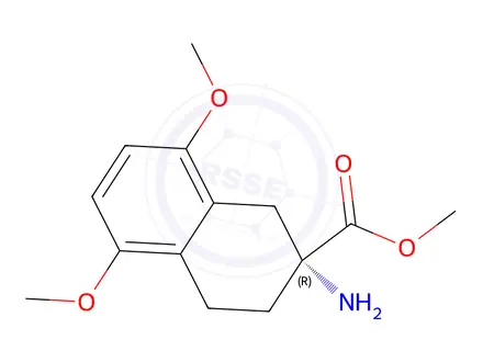 Chemical structure of Methyl (R)-2-amino-5,8-dimethoxy-1,2,3,4-tetrahydronaphthalene-2-carboxylate