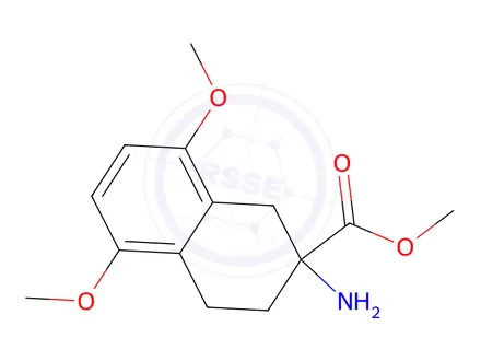 Chemical structure of Methyl2-amino-5,8-dimethoxy-1,2,3,4-tetrahydronaphthalene-2-carboxylate
