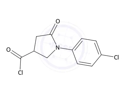 Chemical structure of 1-(4-Chlorophenyl)-5-oxopyrrolidine-3-carbonyl chloride