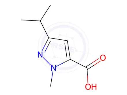 Chemical structure of 3-Isopropyl-1-methyl-1H-pyrazole-5-carboxylic Acid