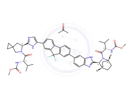 Chemical structure of Ledipasvir (acetone)