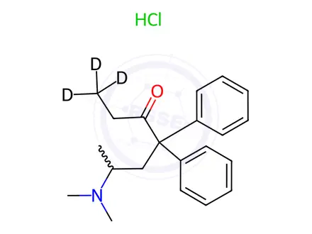 Chemical structure of rac Methadone D3 Hydrochloride