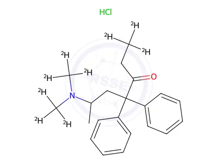 Chemical structure of (±)-Methadone-d9 Hydrochloride