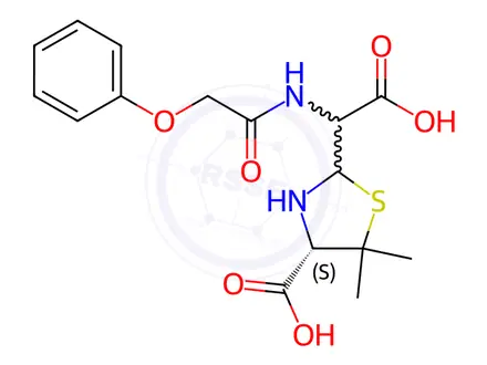 Chemical structure of Penicilloic V Acid (>80%,xH2O)