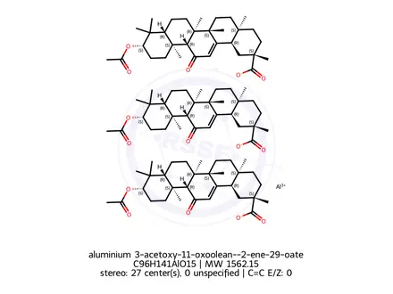 Chemical structure of aluminium 3-acetoxy-11-oxoolean--2-ene-29-oate