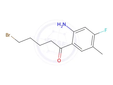Chemical structure of 1-(2-Amino-4-fluoro-5-methylphenyl)-5-bromopentan-1-one hydrobromide