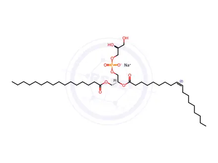 Chemical structure of Sodium 2,3-dihydroxypropyl ((R)-2-(oleoyloxy)-3-(palmitoyloxy)propyl) phosphate