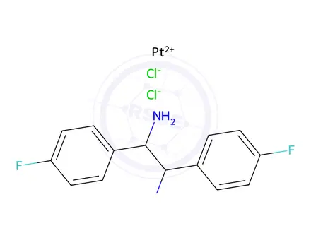 Chemical structure of (1,2-bis(4-fluorophenyl)ethylenediamine)dichloroplatinum(II)