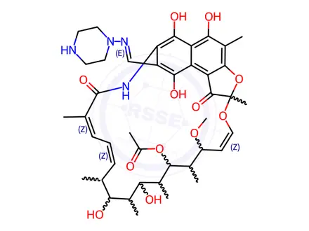 Chemical structure of N-Desmethyl Rifampicin