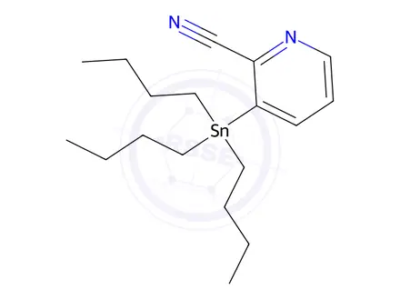 Chemical structure of 3-(Tributylstannyl)-2-pyridinecarbonitrile