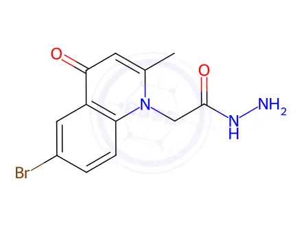 Chemical structure of 2-(6-Bromo-2-methyl-4-oxoquinolin-1(4H)-yl)acetohydrazide