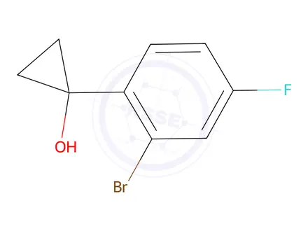 Chemical structure of 1-(2-Bromo-4-fluorophenyl)cyclopropan-1-ol