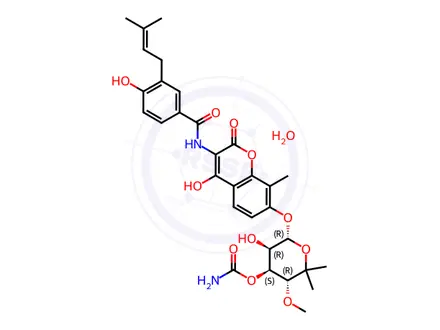 Chemical structure of Novobiocin Hydrate