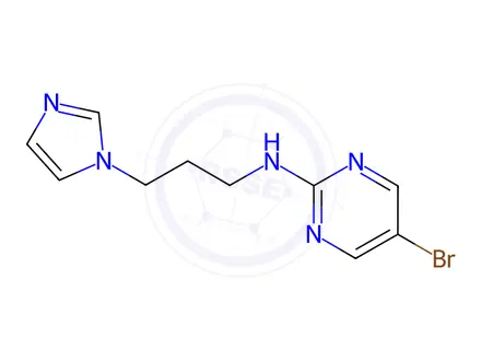 Chemical structure of N-(3-(1H-Imidazol-1-yl)propyl)-5-bromopyrimidin-2-amine