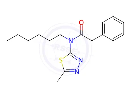 Chemical structure of N-Hexyl-N-(5-methyl-1,3,4-thiadiazol-2-yl)-2-phenylacetamide
