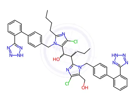 Chemical structure of Losartan α-Butyl-losartan Aldehyde Adduct (Losartan Impurity)
