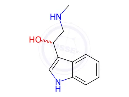 Chemical structure of 1-(1h-Indol-3-yl)-2-(methylamino)ethan-1-ol