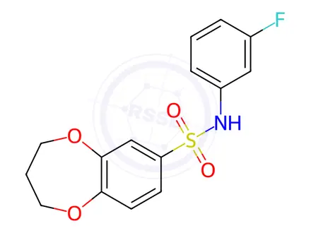 Chemical structure of N-(3-Fluorophenyl)-3,4-dihydro-2H-benzo[b][1,4]dioxepine-7-sulfonamide