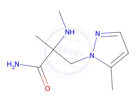 Chemical structure of 2-Methyl-3-(5-methyl-1h-pyrazol-1-yl)-2-(methylamino)propanamide