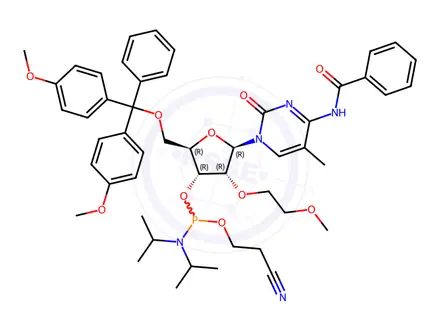 Chemical structure of Phosphoramidites Impurity 80 (2'-O-MOE-5-Me-C(Bz) Phosphoramidites)