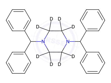 Chemical structure of 1,4-Bis(benzhydryl)piperazine-d8 Dihydrochloride