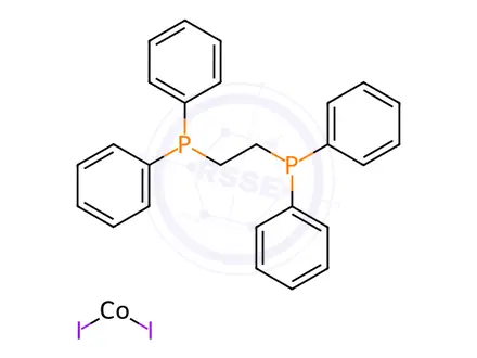 Chemical structure of (T-4)-[1,1′-(1,2-Ethanediyl)bis[1,1-diphenylphosphine-κP]]diiodocobalt