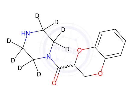 Chemical structure of 1-(1,4-Benzodioxan-2-ylcarbonyl)piperazine-d8