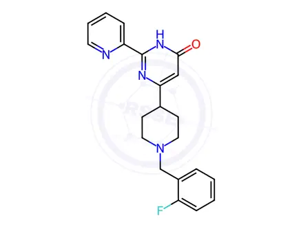 Chemical structure of 6-(1-(2-Fluorobenzyl)piperidin-4-yl)-2-(pyridin-2-yl)pyrimidin-4(1H)-one