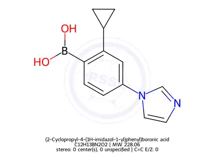 Chemical structure of (2-Cyclopropyl-4-(1H-imidazol-1-yl)phenyl)boronic acid