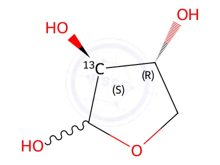 Chemical structure of D-[2-13C]threose