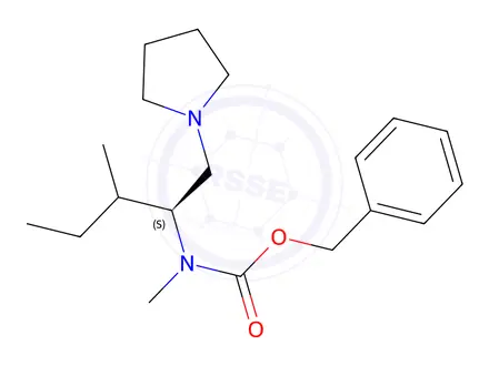 Chemical structure of Benzylmethyl((2S)-3-methyl-1-(pyrrolidin-1-yl)pentan-2-yl)carbamate