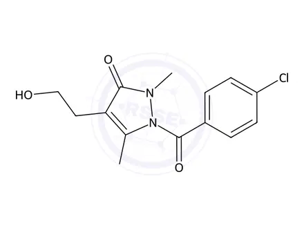Chemical structure of 1-(4-Chlorobenzoyl)-4-(2-hydroxyethyl)-2,5-dimethyl-1,2-dihydro-3H-pyrazol-3-one